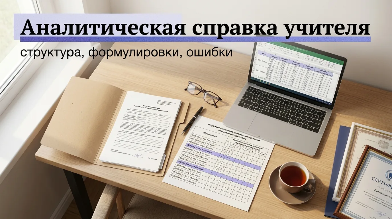 Аналитическая справка учителя для аттестации: структура, примеры формулировок и типичные ошибки