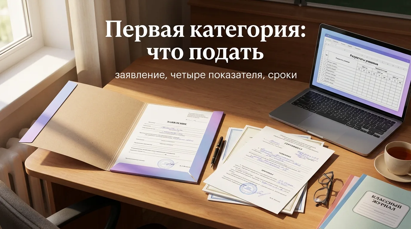Аттестация на первую категорию: документы, требования и порядок в 2026 году