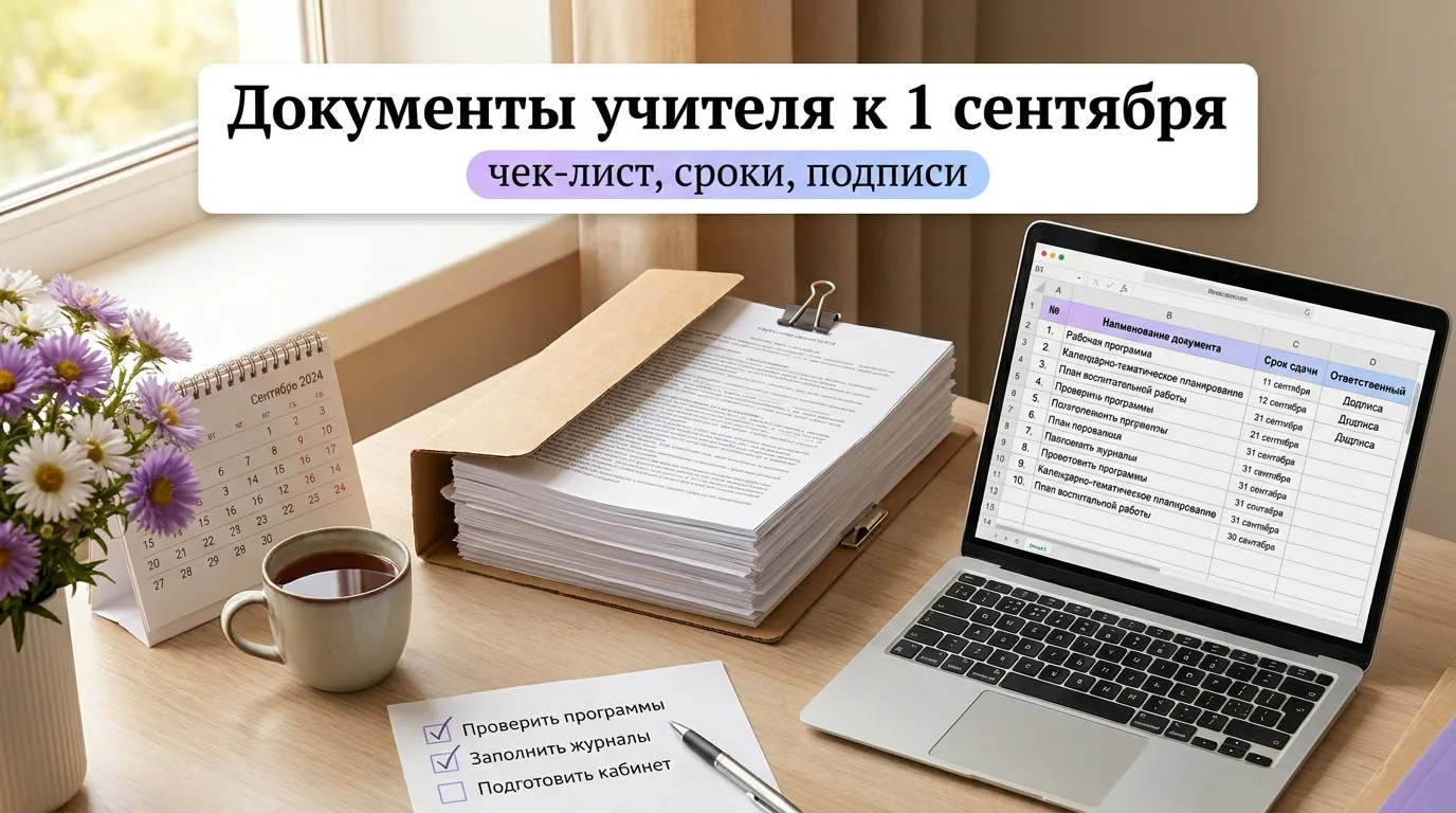 Какие документы нужны учителю к 1 сентября: чек-лист, сроки и кто что подписывает
