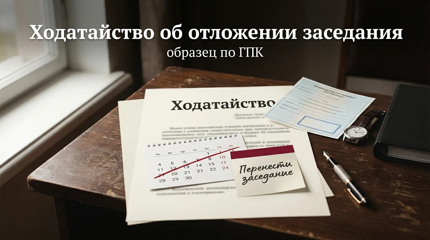Ходатайство об отложении судебного заседания: образец по ГПК и практика 2026
