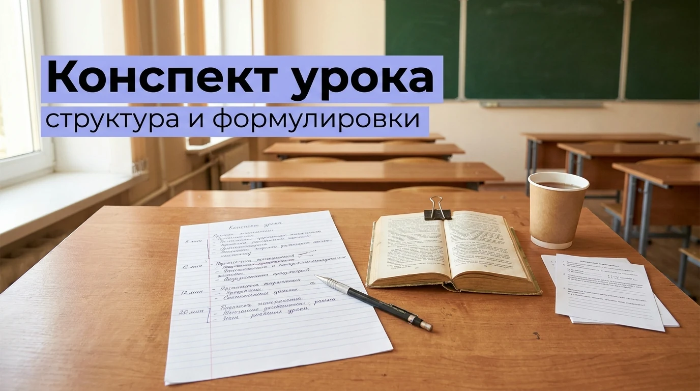Конспект урока: структура, речевые формулировки и раскладка на 45 минут