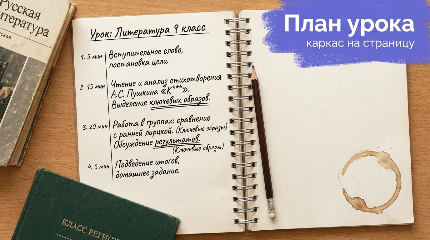 План урока: структура, образец и раскладка по минутам