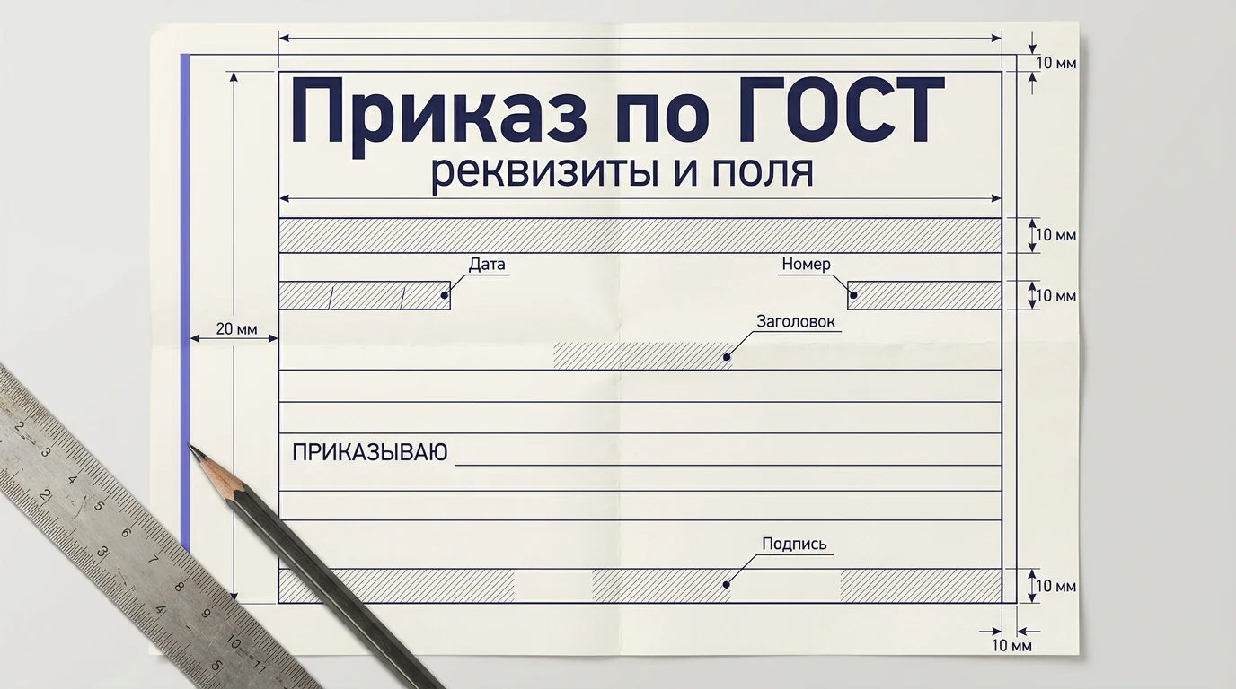 Приказ: образец, структура и реквизиты по ГОСТ Р 7.0.97-2025