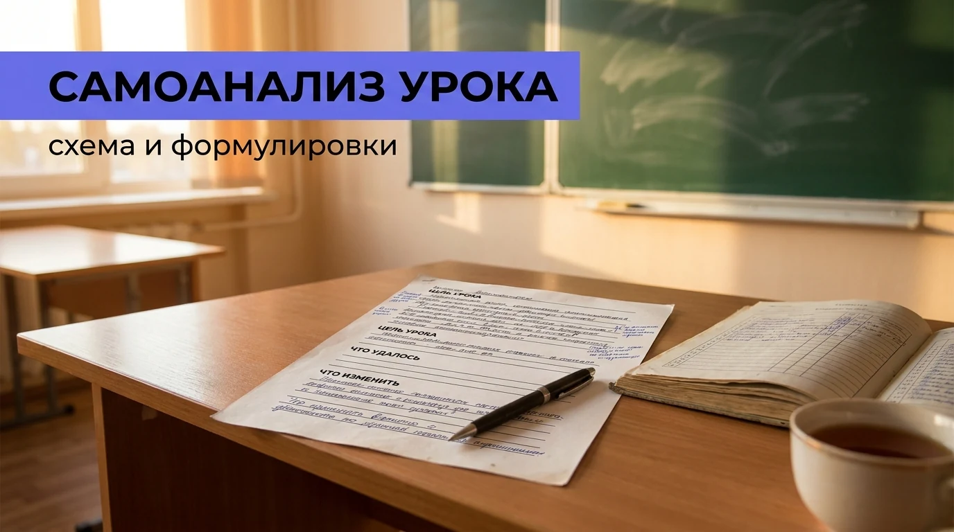 Самоанализ урока: схема по этапам, готовые формулировки и образец