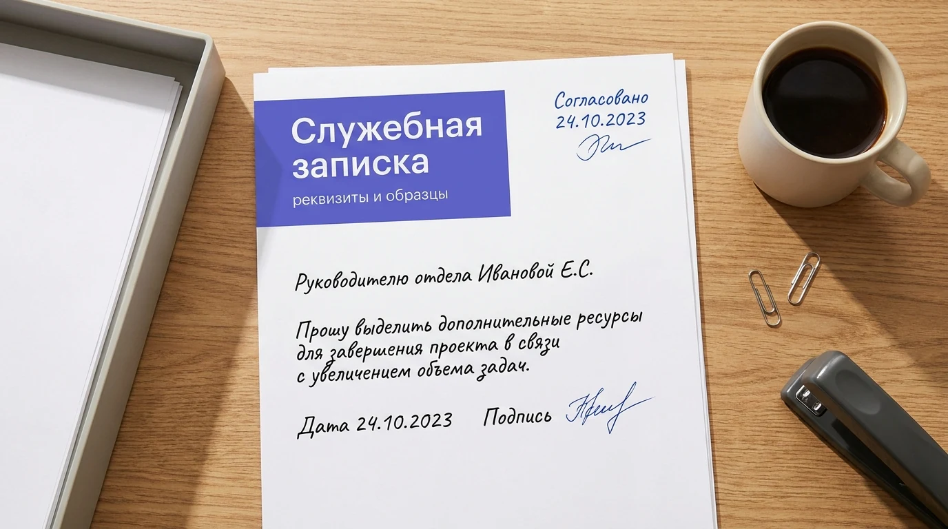 Служебная записка: реквизиты, структура и 5 готовых образцов