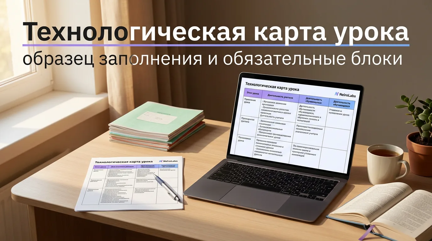 Технологическая карта урока: образец заполнения, обязательные блоки и разбор по этапам